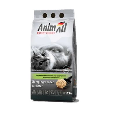 AnimAll Древесный комкующийся наполнитель для кошек 2,1 кг