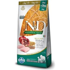 Farmina N&D Low Grain Dog Chicken & Pomegranate Adult Medium & Maxi - Низкозерновой сухой корм для собак средних и больших пород с курицей и гранатом 15 кг