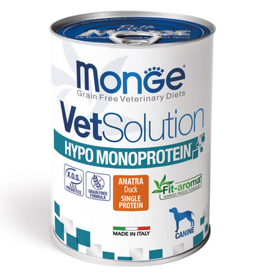 Monge VetSolution Hypo canine - Консервы для собак с уткой 400 г