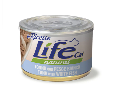 LifeCat консерва для котов тунец с белой рыбой 150 г