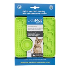 LickiMat Cat Catster Green Каучуковый коврик для медленного питания зеленый