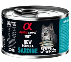 Alpha Spirit Cat Sardine Protein - Влажный корм для взрослых кошек с сардиной 200 г