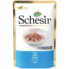 Schesir Tuna ШЕЗИР ТУНЕЦ в желе натуральные консервы для котов, влажный корм, пауч 85 г