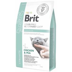 Brit GF Veterinary Diet Cat Struvite - Беззерновой сухой корм для кошек при струвитном типе мочекаменной болезни с курицей и горохом 2 кг