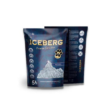 Гигиенический наполнитель для кошачьего туалета Iceberg на основе силикагеля без аромата, 5 л