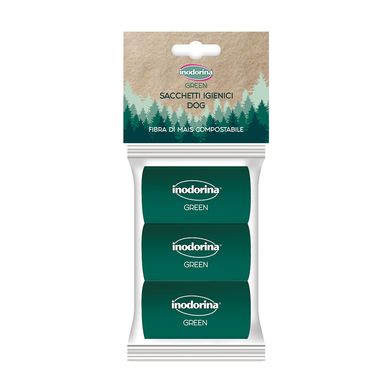 Inodorina Green пакетики для прибирання з кукурудзяного волокна, 3 шт