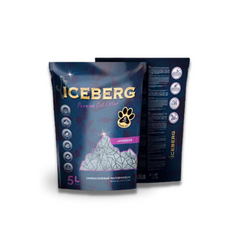 ICEBERG LAVENDER - гігієнічний наповнювач на основі силікагелю з ароматом лаванди для котячих туалетів 5 л