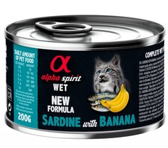 Alpha Spirit Cat Sardine with Banana - Вологий корм для дорослих котів із сардиною та бананами 200 г