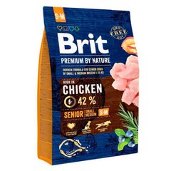 Brit Premium by Nature Senior S+M - Сухой корм для пожилых собак мелких и средних пород с курицей 3 кг