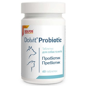 Dolfos Dolvit Probiotic - Дольфос Долвіт Пробіотик комплекс вітамінів та мікроелементів для собак та кішок проти дисбактеріозу 60 таблеток