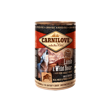 Carnilove Dog Lamb and Wild Boar - Паштет с высоким содержанием мяса ягненка и дикого кабана для взрослых собак 400 г
