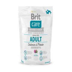 Brit Care Grain Free Adult Salmon & Potato - Беззерновой сухой корм для взрослых собак мелких и средних пород с лососем и картофелем 1 кг