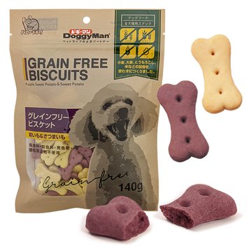 DoggyMan Biscuits Purple Sweet Potato&Sweet Potato ДОГГИМЕН БИСКВИТ ФИОЛЕТОВЫЙ БАТАТ беззерновое печенье, лакомство для собак (0.14кг)