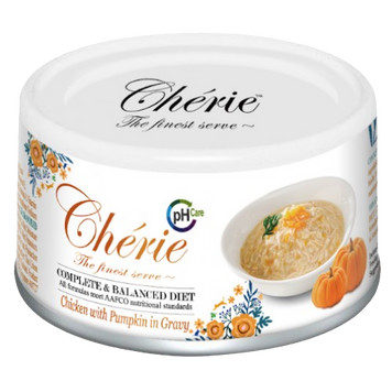 Cherie Urinary Care Chiken & Pumpkin - Вологий корм для підтримки сечовивідних шляхів у котів зі шматочками курки та гарбуза в cоусі, 80 г