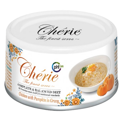 Cherie Urinary Care Chiken & Pumpkin - Вологий корм для підтримки сечовивідних шляхів у котів зі шматочками курки та гарбуза в cоусі, 80 г