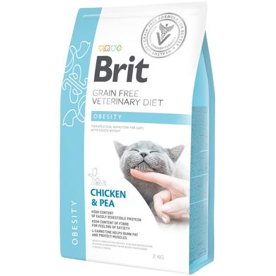Brit GF Veterinary Diet Cat Obesity - Беззерновой сухой корм для кошек при избыточном весе и ожирении с курицей и горохом 2 кг