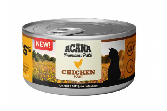 Acana Premium Pate, Chicken Recipe - Акана консерва для кошек с курицей 85 г