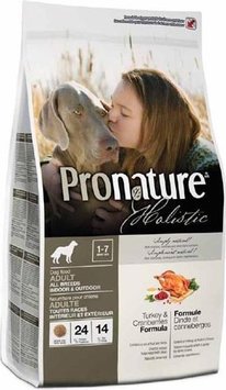 Pronature Holistic Dog Turkey and Cranberries (24/14) - Сухой корм для собак всех пород с индейкой и клюквой 340 г