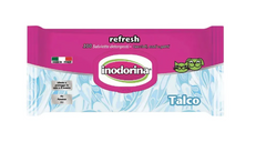 Inodorina Refresh Talco - Вологі серветки з тальком для собак та котів, 40 шт
