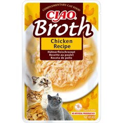 INABA CIAO Broth - Пауч для кошек с тушеной курицей в бульоне 40 г