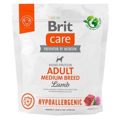 Brit Care Dog Hypoallergenic Adult Medium Breed - Сухий монопротеїновий гіпоалергенний корм для собак середніх порід з ягням 1 кг