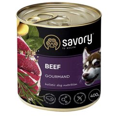 Savory Dog Gourmand Вeef - Сейворі консерви для дорослих собак з яловичиною 400 г