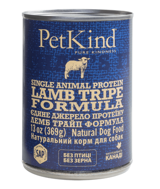 PetKind Lamb Tripe Single Animal Protein Formula - Консерви для собак з новозеландським ягняти та овечим рубцем 369 г