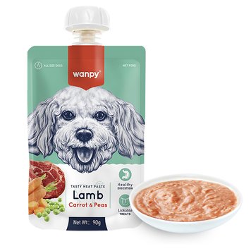 Wanpy Lamb Carrot & Pea - Ванпі крем-пюре ягня з морквою рідкий корм для собак 90 г