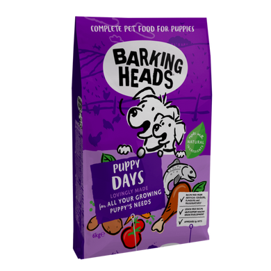Barking Heads Puppy Days Grain Free - Баркинг Хедс сухой корм для щенков с лососем и курицей 1 кг