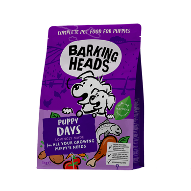 Barking Heads Puppy Days Grain Free - Баркинг Хедс сухой корм для щенков с лососем и курицей 1 кг