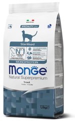 Monge Cat Monoprotein Sterilised Trout - Корм для стерилизованных кошек с форелью 400 г