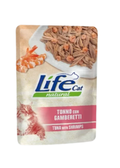 LifeCat пауч для котів тунець з креветками 70 г