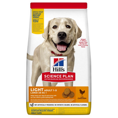 Hill's Science Plan Light Adult Large - Сухой корм для взрослых собак больших пород склонных к лишнему весу с курицей 14 кг