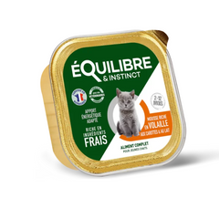 Equilibre & Instinct Мусс для котят с мясом птицы, морковью и молоком, ламистер 85 г