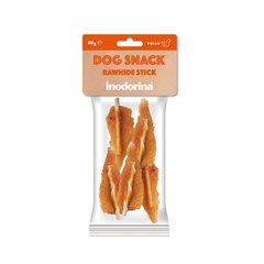 Inodorina dog snack rawhide pollo ласощі для собак палички з курячою шкіркою 80 г