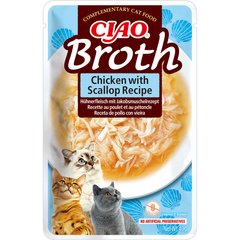 INABA CIAO Broth - Пауч для кошек с тушеной курицей и гребешком в бульоне 40 г