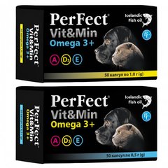 PerFect Vit&Min Omega 3+ Рыбий жир витаминизированный для собак и кошек 50 таблеток