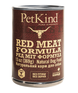 PetKind Red Meat Formula - Консервы для собак с канадской говядиной, новозеландским ягненком и говяжьим рубцом 369 г