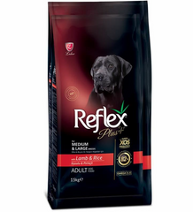 Reflex Plus Adult Dog Food with Lamb & Rice for Medium & Large Breeds - Рефлекс Плюс сухой корм для собак средних и крупных пород с ягненком и рисом 15 кг