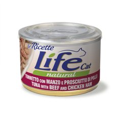 LіfeCat консерва для кошек тунец с говядиной и ветчиной 150 г