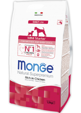 Monge Mini Starter Chicken - Корм для цуценят дрібних порід в період початку прикорму 1,5 кг