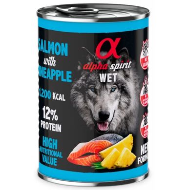 Alpha Spirit Dog Salmon with Pineapple - Влажный корм для взрослых собак с лососем и ананасами 400 г