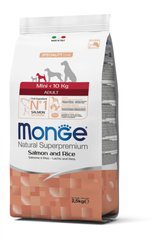 Monge Mini Adult Salmon - Корм с рисом и лососем для взрослых собак мелких пород 2,5 кг