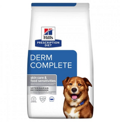 Hill's Prescription Diet Derm Complete - Лечебный корм с курицей для собак при пищевой аллергии 12 кг