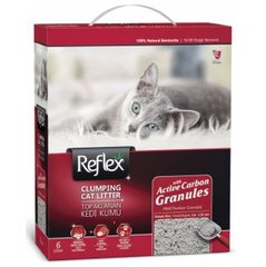 Reflex - бентонітовий наповнювач для котів сірий активний карбон 6 л