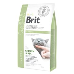 Brit GF Veterinary Diet Cat Diabetes - Беззерновой сухой корм для кошек при диабете с курицей и горохом 2 кг