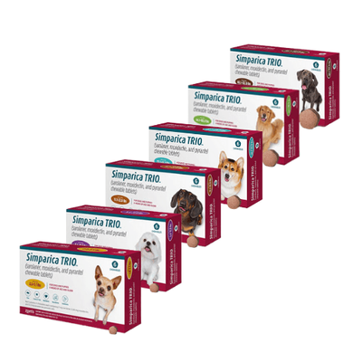 Simparica Trio (Симпарика Трио) таблетки от блох, клещей и гельминтов для собак, 1,3-2,5 кг (1 табл)