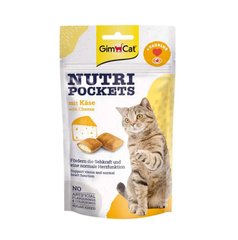 GimCat Nutri Pockets Cheese - Витаминное лакомство для кошек с сыром 60 г