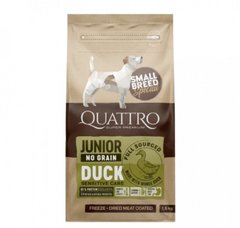Quattro Special Small Breed Junior Duck - Сухой беззерновой корм для юниоров собак мелких пород с уткой 1,5 кг