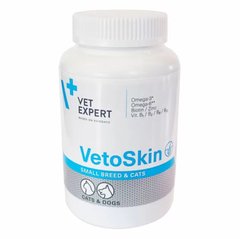 VetExpert VetoSkin Small Breed & Cats - Харчова добавка для собак малих порід та кішок з дерматологічними порушеннями 60 капсул